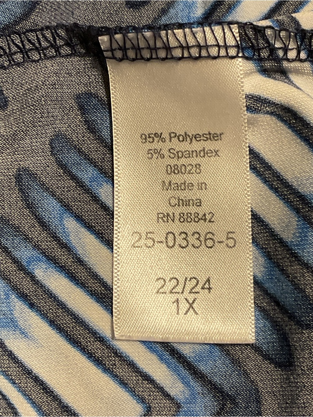 Denim 24/7 Navy & Light Blue Geometric Chevron Patterned Soft Pants 22/24 1X - Picture 8 of 10